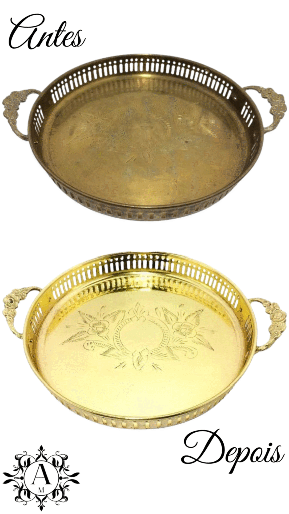 Antes e depois do serviço de douração Alquimidas